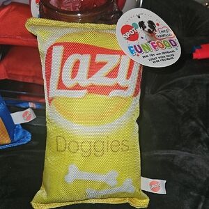 LAZY DOGGIES Fun Food Dog Toy - Yellow WITH SQUEAKER